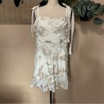 Lulus Truly Inspiring Ivory Mesh Floral Applique Tie-Strap Mini Dress Photo 2