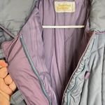 Vintage 80’s puffer jacket Gray & Purple Puffy Parka Coat with belt Size M Photo 8