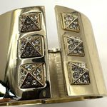 Victoria's Secret  gold tone and rhinestone wide bangle bracelet Photo 3
