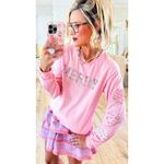 Southern Grace NWT Pearl Merry Christmas Sweatshirt Pink Size Small Photo 7