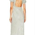 Tularosa Natalie Embroidered Midi Dress in Blue Abyss Small Photo 1