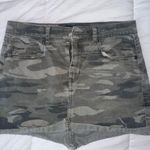 EXPRESS Green Camo Denim Mini Skirt Photo 0