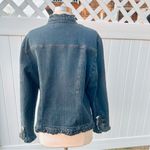 Berek 2 Rhinestone & Cameo Button Jean Jacket By Takako Sakon Size XL Blue Photo 11