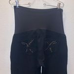 Joyous Maternity Over The Belly Black Sequined Stretchy Capri Jegging Jeans Photo 5