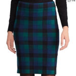 CHAPS  NWT Tartan Plaid Knit Pencil Straight Skirt Size Medium Preppy Academia Photo 0