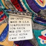 Vintage Cheryl Tiegs Shirt Colorful Blue Southwest Novelty Print Button Up Black Size 12 Photo 7