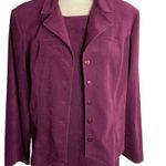 Sag Harbor Vintage 90s Suit Dress 12 Purple Sleeveless Zip Button Up Jacket Photo 1