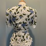 Just Me  Embroidered Lace white/Blue Floral Midi Dress size Medium Photo 4