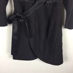 Lovers + Friends Yasmeen Black Satin Wrap Blazer Mini Dress Small Photo 9
