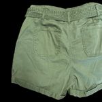Vanilla Star army green high waisted stretch paper bag shorts with belt size 26 Photo 11