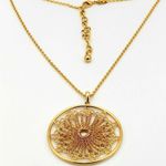 Joan Rivers Statement Necklace Gold Tone Filigree Mandala Sunburst Pendant Photo 5