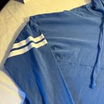PINK - Victoria's Secret PINK Victoria’s Secret Pullover Hoodie Shirt Size Medium Blue/White Photo 6