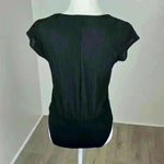 Paper Crane  Black Short Sleeve V-Neck Bodysuit Size M Photo 5