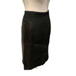 Etcetera  Black Genuine REAL Leather & Textured Wool Pencil Skirt EC Photo 1