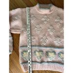 Vintage Women's Pastel Knit Novelty Pink Heart Pullover Sweater Sz M Fairy Kai Photo 6