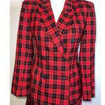 Women’s 100% Wool Red Vintage Pleated Skirt Suit Set 2 Photo 1