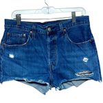 Levi's Distressed Denim Shorts Cit-Off Style Button Fly 32” Waist Photo 0