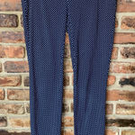 Eliane Rose  Navy Blue White Polka Dot Skinny Leg Flat Front Pants Women's Size 6 Photo 0