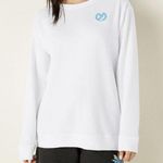 PINK - Victoria's Secret Victoria Secret Pink Fleece Crewneck Campus Sweatshirt in White, Size XS​​​​​​​​ Photo 0