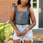 BuddyLove NWT MANNING VEGAN LEATHER CROPPED TANK TOP - BLACK Size Small Photo 3