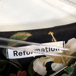 Reformation Cassic Floral Silk Midi Dress Black Green Size 6 NWT Photo 4