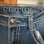 c'est toi  Women's Classic Blue Skinny Jeans Photo 3
