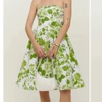 Reformation buttercup Rialto green floral strapless midi dress Photo 5