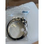 Vintage Silver & Enamel Panther Bangle Bracelet Black Photo 4