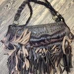 Betsey Johnson  Vintage Leather Hobo Bag with Fringe Photo 8