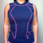 Alexander McQueen McQ blue tank top with pink contrast stitching size S small Photo 0