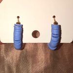 Colorful Blue NWT Geometric Circle Clay Hoop Earrings Brand New In Packaging Photo 1