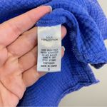 easel  Gauze Cap Sleeve Oversized Pocket Tee Blue/Purple Size Small Photo 5