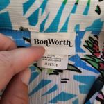 Bonworth Vintage  Turquiose Tropical Hawaiian Button Down Size MP Photo 4