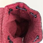 Vera Bradley  100% Cotton Drawstring Backpack Purse Bag Pocket Travel Blue Red Photo 5