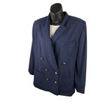 Oleg Cassini VTG 80s  Navy Blazer Double Breasted 6 Button Front Women’s 12 Photo 1