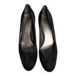 Aquatalia Suede Pumps Black Nappa Round Toes Italy Heels Weatherproof Shoes 9 B Photo 3