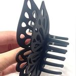NEW LARGE Matte Boho Double Layer Cut out Butterfly Hair Claw Clip Black Photo 0