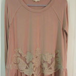 Oddy knit top dusty pink w/lace accents Small Pink Size XS Photo 0