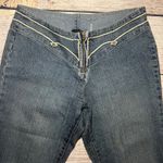 VTG Y2K Embroidered Crest Jeans Womens 29 Flare‎ Low Rise Embellished Denim 90s Blue Photo 1