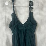 Lulus  Never A Dull Moment Emerald Green Tie-Strap Pleated Midi Dress Large NWT Photo 8