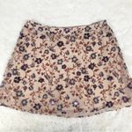 American Eagle  Burnout Velvet Floral Mini Skirt Size Large Purple Cream Fall Photo 1