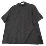 Maggie Barnes  1X 18/20‎ Black Striped Button Down Top Short Sleeve Pockets NEW Photo 1