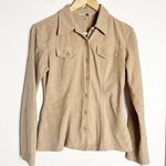 Vintage Tempo Tan Long Sleeve Button Front Collared Shirt Jacket Size Small Photo 0