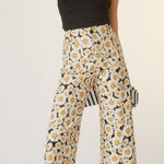 Anthropologie  Maeve Colette Cropped Wide-Leg Pants in Yellow Motif Photo 0