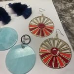 Lot Of 5 Statement Costume Earrings Pierced Dangle Photo 1