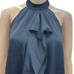 Speechless  Black Halter Tie Neck Ruffle Overlay Front Dress Womens Medium Photo 2