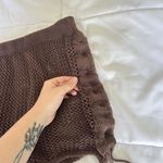 Womens Crochet Mini Skirt Cover Up Brown Size M/L Summer Beach Side Tie Size L Photo 2