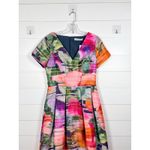 Kay Unger NWT  Watercolor Floral V-Neck Maxi A-Line Dress Multicolor Size 6 Photo 1