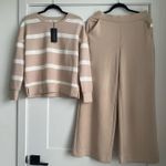 Cable & Gauge NWT Pullover Striped & Wide Leg Athleisure Lounge Jogger Set Photo 0