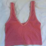 Pink/orange ribbed cropped tank top Pink Size XS Photo 0